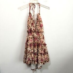 Meet Me In Santorini Dress S Mini Floral Ruffle Babydoll Summer SAMPLE PIECE